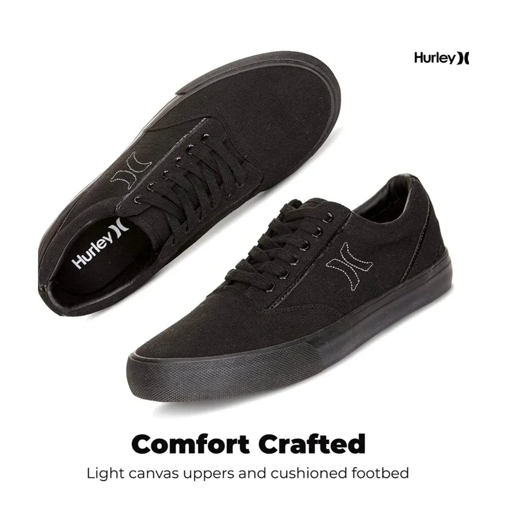 Hurley 8 Sneaker Men Arlo Canvas Lace-up Casual Shoes Classic Black Athleisure